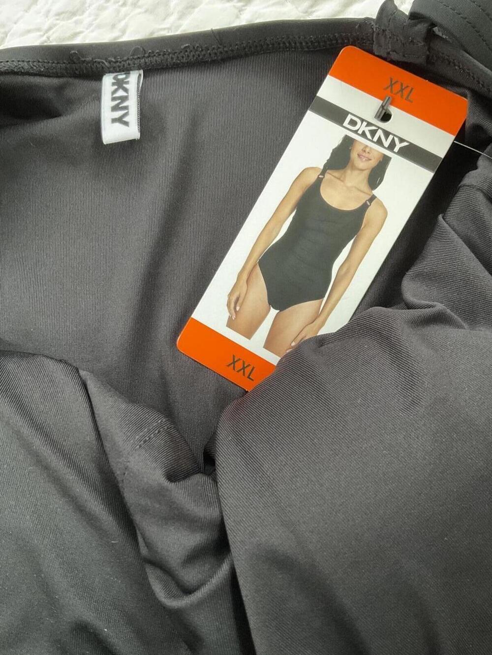 NWT DKNY Black One-Piece Swimsuit with Layered Front Detail Size XXL - Picture 5 of 5